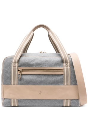 Eleventy leather-trimmed wool duffle bag - Grey