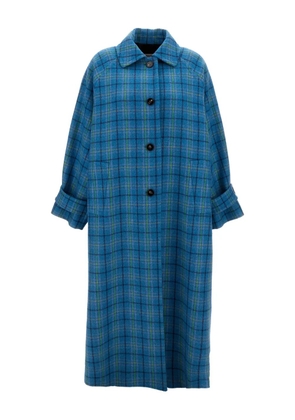 Alberto Biani check button coat - Blue