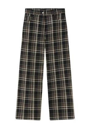 Lee Mathews Elliot checked wide-leg trousers - Green