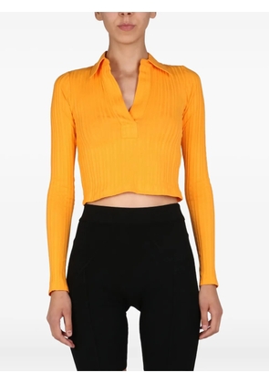Helmut Lang collared ribbed top - Yellow