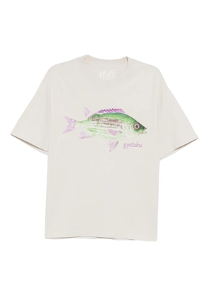 Melt cotton printed T-shirt - Neutrals