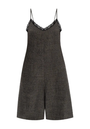 R13 lace-trimmed wool playsuit - Grey