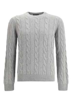Aragona cable-knit crew-neck sweater - Grey