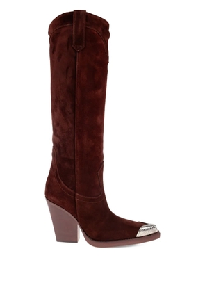 Paris Texas 10mm El Dorado metallic-toe suede boots - Brown