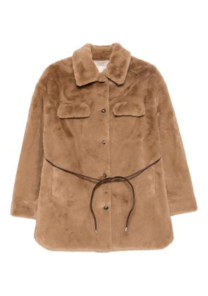 MOLLIOLLI belted-waist coat - Brown