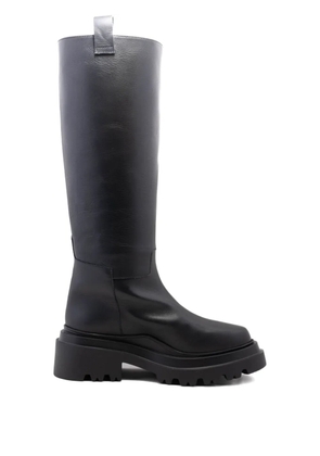 Plan C zip-detail platform boots - Black