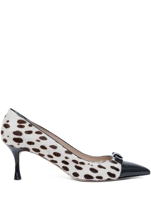 Nº21 60mm calf hair pumps - White