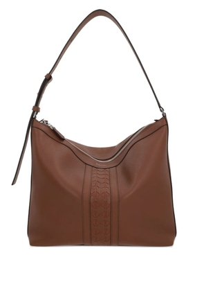 Serapian woven-detail leather shoulder bag - Brown