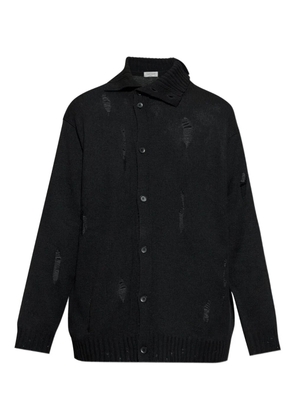 Yohji Yamamoto distressed buttoned cardigan - Black