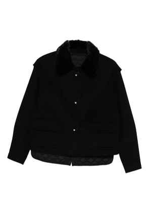 Liska fur-collar quilted-detail jacket - Black