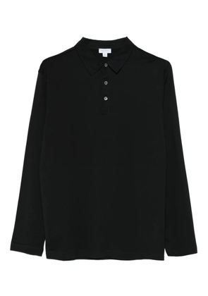 Sunspel long-sleeve polo shirt - Black