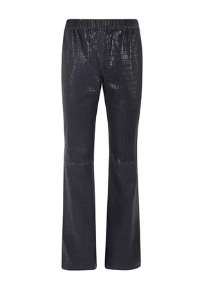 Enes croc-embossed pants - Black