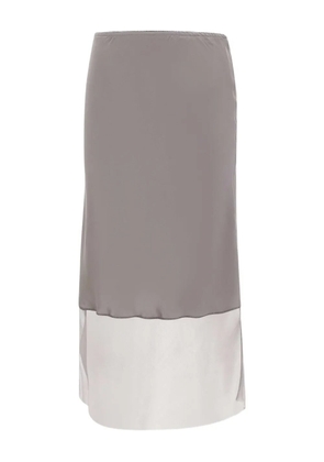 The Garment Catania tulle-panel silk midi skirt - Grey