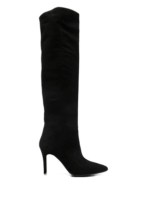 L Arianna suede pointed-toe knee-high boots - Black