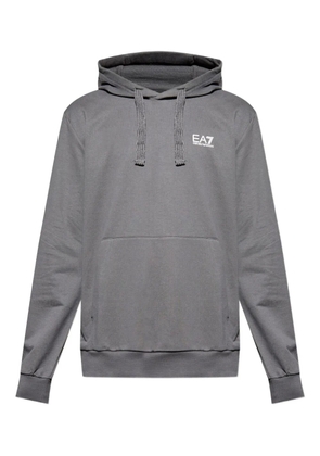 Ea7 Emporio Armani logo-print hoodie - Grey