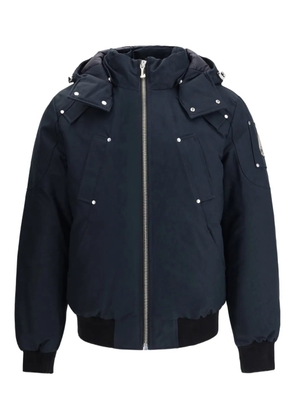Moose Knuckles hooded logo-plaque bomber jacket - Blue