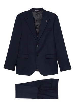 Manuel Ritz stretch hopsack-eye suit - Blue
