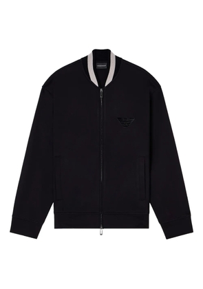 Emporio Armani Eagle-patch zip-up bomber jacket - Black