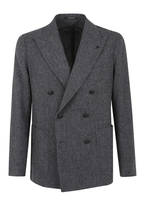 Tagliatore herringbone double-breasted jacket - Grey