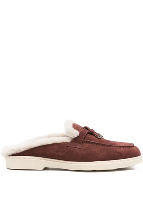 Doucal's fur-trim mules - Red
