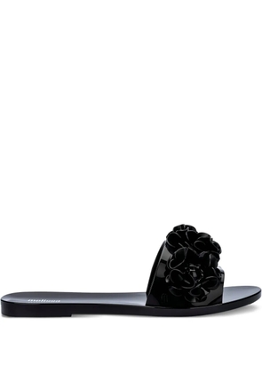 Melissa floral-embellished slides - Black
