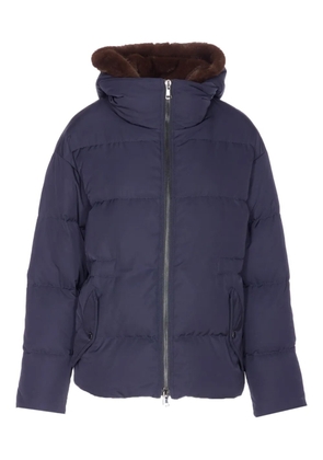 LOU ANDREA removable-hood padded jacket - Blue