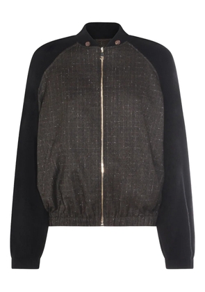 Fabiana Filippi plaid zip jacket - Brown