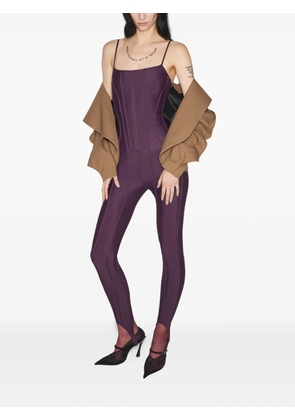 Mugler corset-detail jumpsuit - Purple