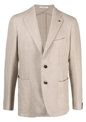 Tagliatore single-breasted virgin wool-blend blazer - Neutrals