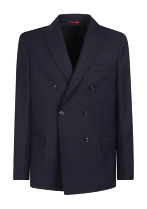 Fay double-breasted wool jacket - Blue