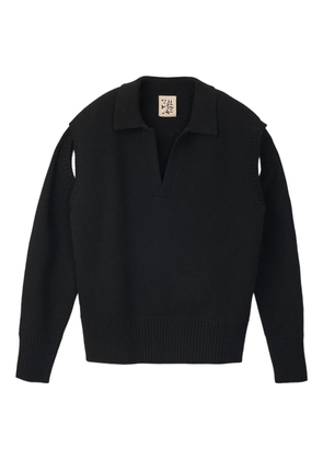 CamperLab polo-neck split-sleeves sweater - Black