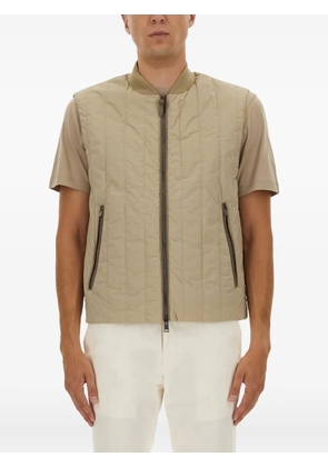 BOSS quilted zip gilet - Neutrals