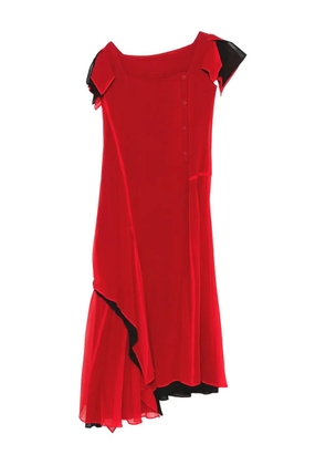 Yohji Yamamoto square-neck draped dress - Red