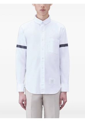 Thom Browne long-sleeve logo-appliqué shirt - White