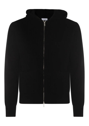 Lardini ribbed zip-up knitted hoodie - Black