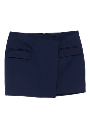 Patrizia Pepe wrap-front mini skirt - Blue