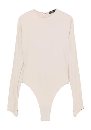 Mugler long-sleeve thumb-holes bodysuit - Neutrals
