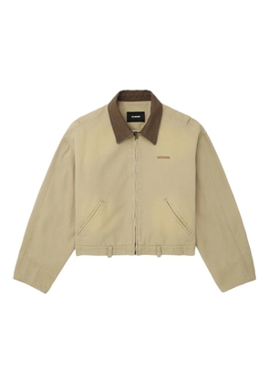 We11done cord-collar cotton jacket - Neutrals
