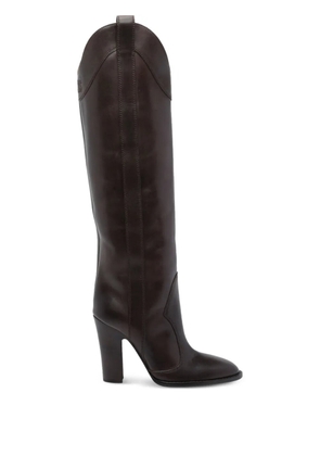 Paris Texas 100mm Lavinia pointed over-the-knee boots - Brown