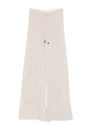 Drumohr cable-knit drawstring trousers - Neutrals