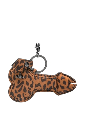 Vivienne Westwood leopard-print bone keyring - Brown