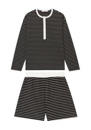 b+ab striped shorts set - Black