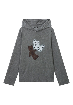 tout a coup graphic-print hoodie - Grey