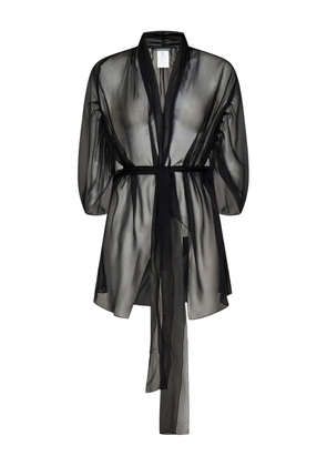 Alberta Ferretti belted silk jacket - Black