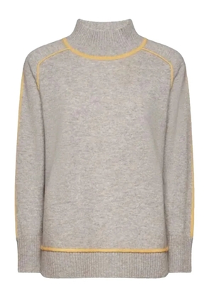 ELENA MIRO` high-neck contrast-detail sweater - Grey