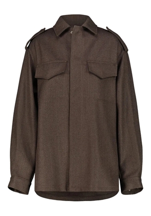 DRHOPE flap-pockets epaulettes shirt jacket - Brown