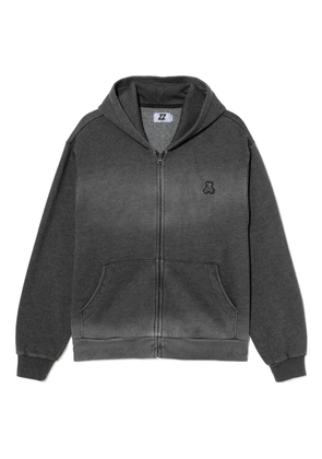 izzue bear-embroidered hoodie - Grey