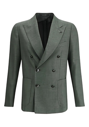 Tagliatore double-breasted patch-pocket blazer - Green