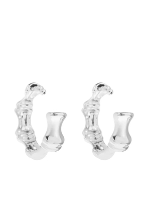 Cult Gaia bamboo-shaped hoop earrings - Silver