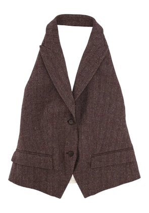 Lorena Antoniazzi herringbone collared jacket - Brown